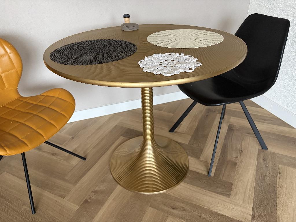 Bold Monkey Hypnotising rond goud eettafel, Ophalen, 50 tot 100 cm, Rond, 50 tot 100 cm