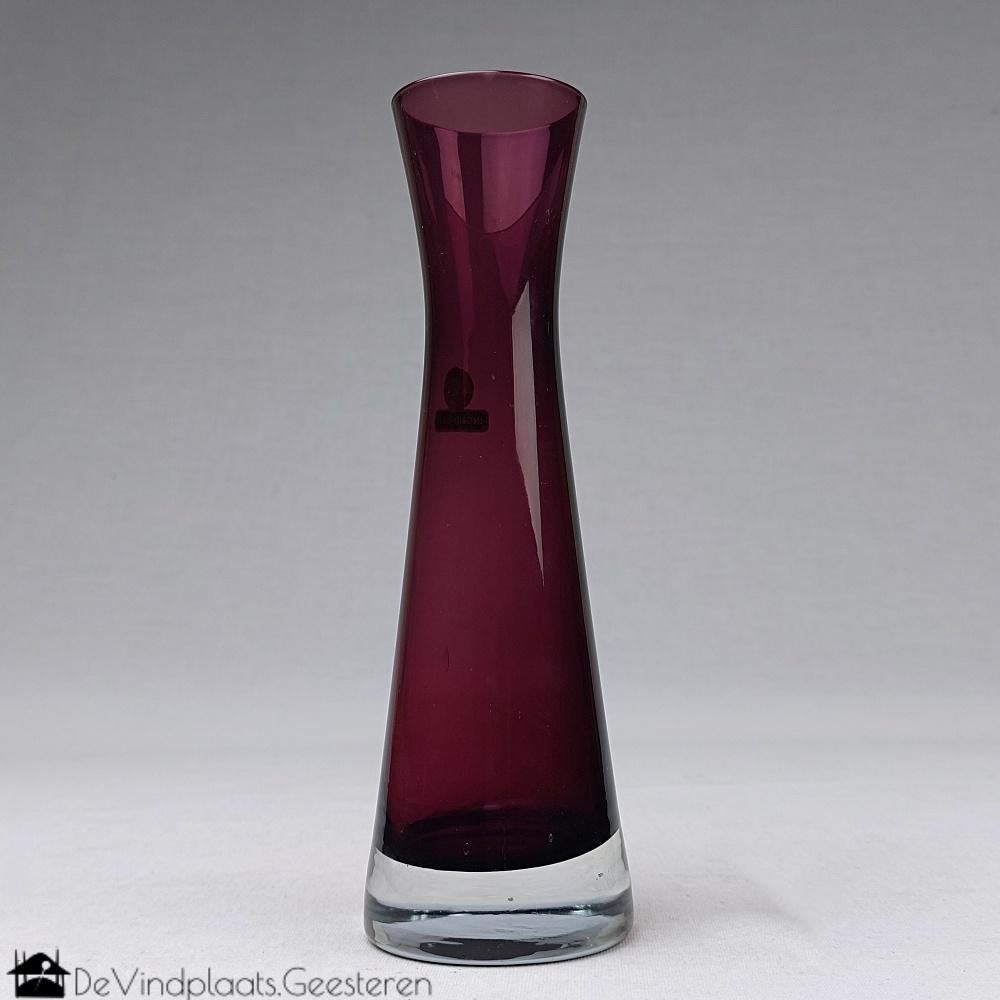 Ingrid Glas paarse design vaas - vintage jaren 60/70, Ophalen of Verzenden
