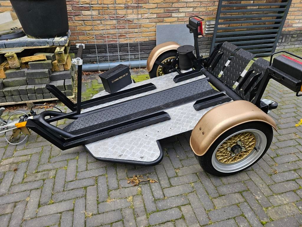 Airtrailer custom, luchtgeveerd, brommer/fiets/brommobiel, Auto diversen, Aanhangers en Bagagewagens, Ophalen of Verzenden, Gebruikt