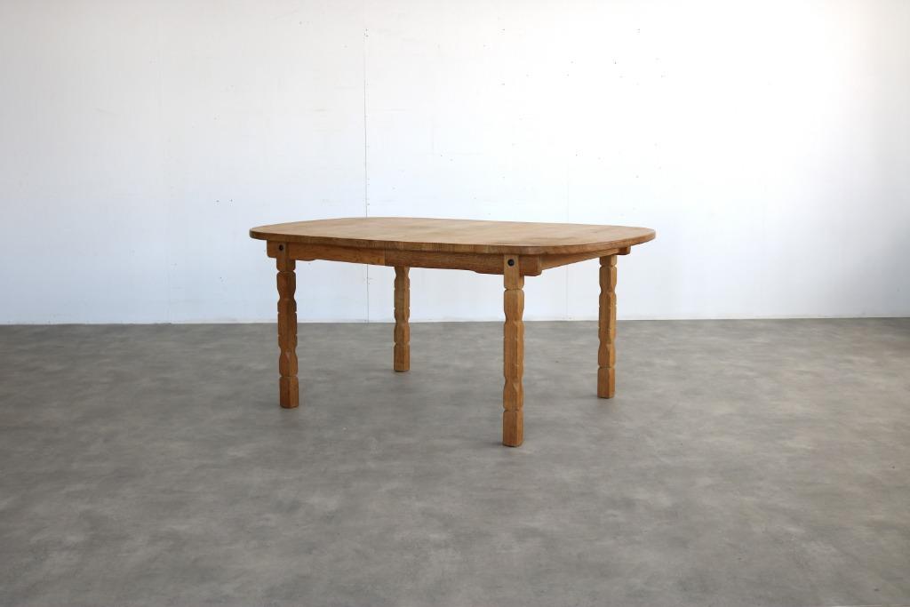 brutalist eettafel | vintage tafel | eiken | verlengbaar, Gebruikt, ., Eikenhout, Vijf personen of meer