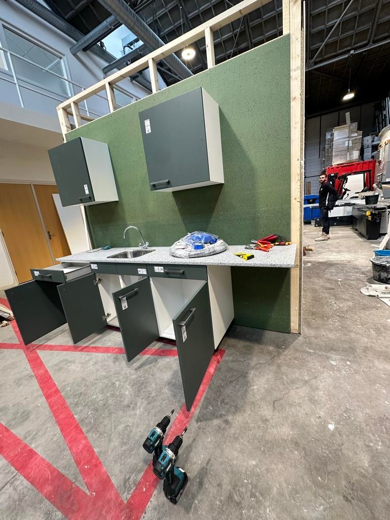 Nieuwe Keuken 2 meter met blad en bovenkasten, Ophalen, Nieuw, Enkelwandige keuken, Kunststof