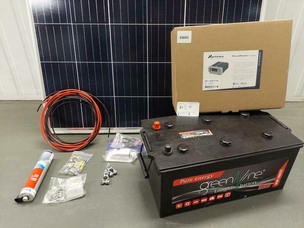 Set zonnepanelen met opslag tuinhuis, caravan, boot, garage, Ophalen of Verzenden, Nieuw, Paneel, 100 tot 200 wattpiek