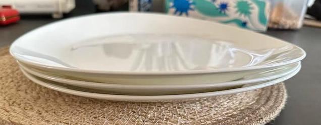 IKEA SKYN witte grote  borden set van 3, Ophalen, Zo goed als nieuw, Bord(en), Effen