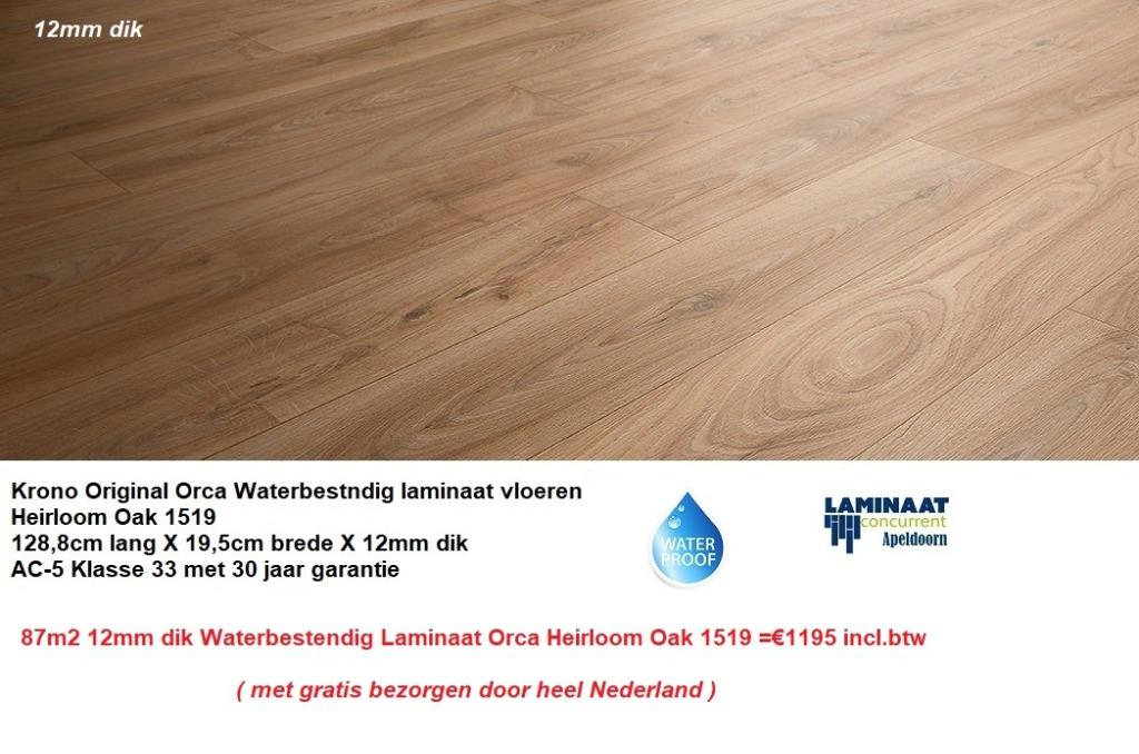 KOOPZONDAG WATERBESTENDIG LAMINAAT 30 X KLEUR Zwart t/m Wit, 75 m² of meer, Waterbestendig Laminaat, Nieuw, Ophalen of Verzenden