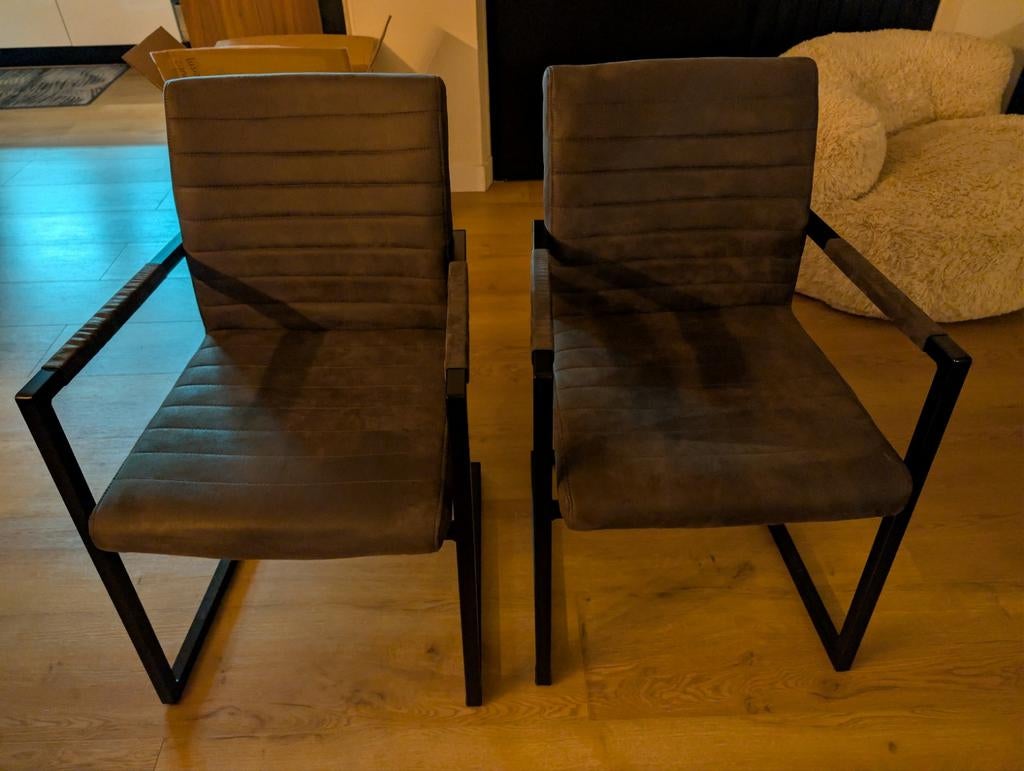 2 eetkamerstoelen grijs, Ophalen of Verzenden