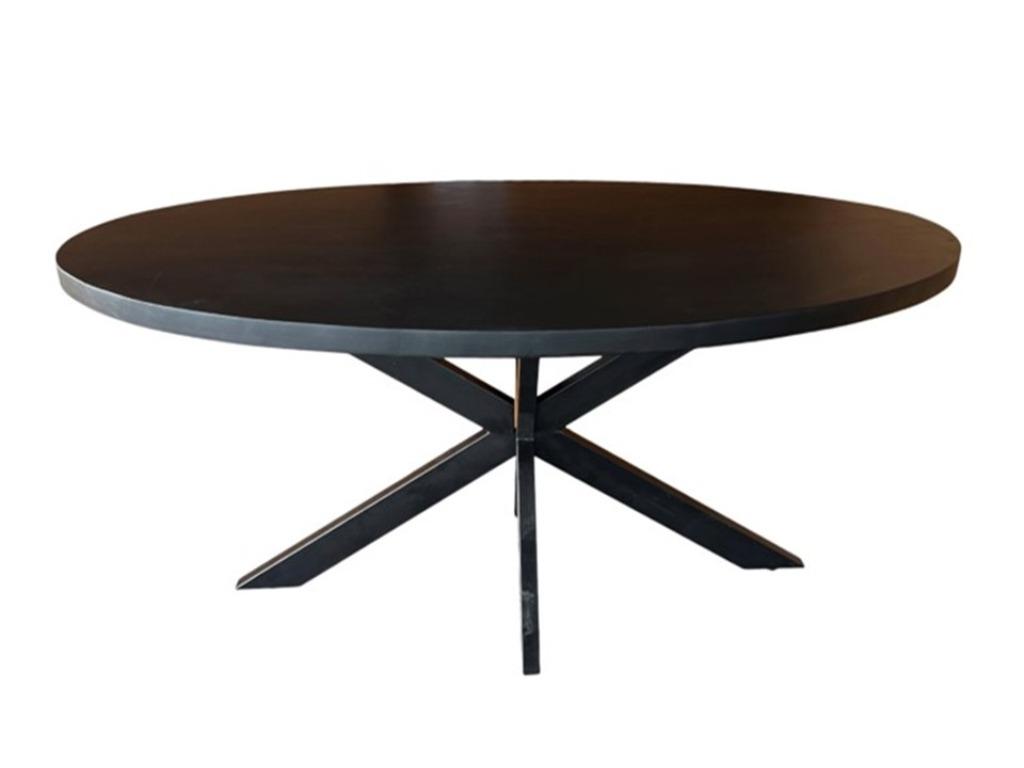 Zwart ovale eettafels mango 160cm t/m 240cm Laagste prijs !, Overige materialen, Nieuw, Vijf personen of meer, 150 tot 200 cm