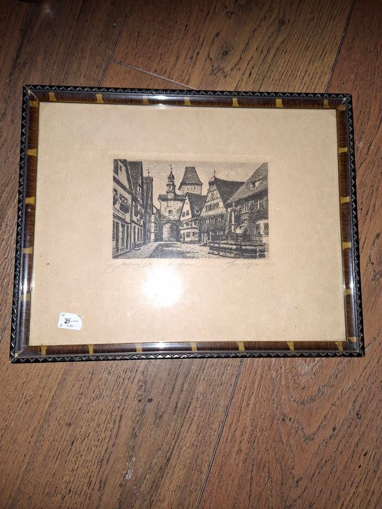 Oude kleine ets, Antiek en Kunst, Ophalen of Verzenden