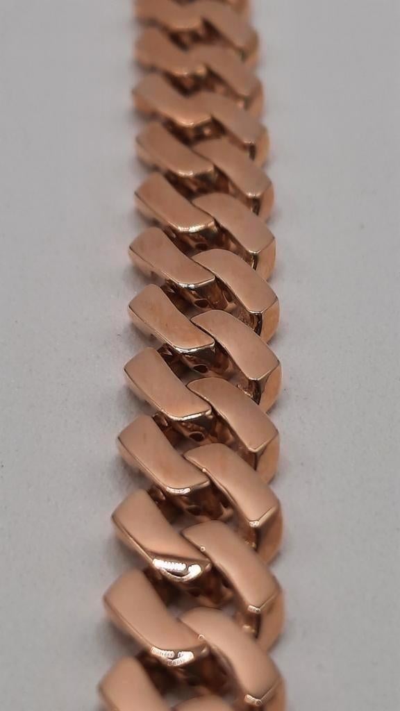 gouden coban link armband 14kt, Www.bredajuwelier.nl, Nieuw, Ophalen of Verzenden, Www.bredajuwelier.nl