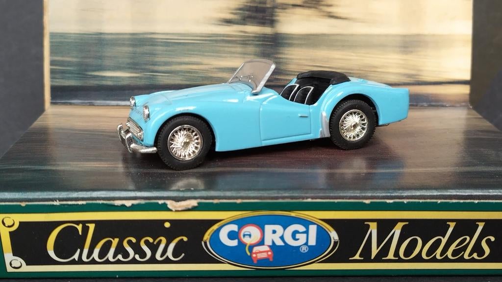 Triumph TR 3a blue 1:43 Corgi Classics Pol, Auto, Corgi, Nieuw, Ophalen of Verzenden