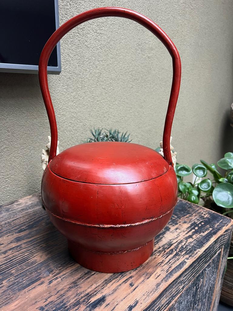 Chinese trouwmand weddingbasket chinees mand hout, Huis en Inrichting, Woonaccessoires | Schalen en Manden, Zo goed als nieuw