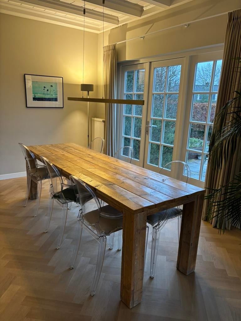 Houten eettafel in top staat, Huis en Inrichting, Tafels | Eettafels, Ophalen, 200 cm of meer, 50 tot 100 cm, Zo goed als nieuw