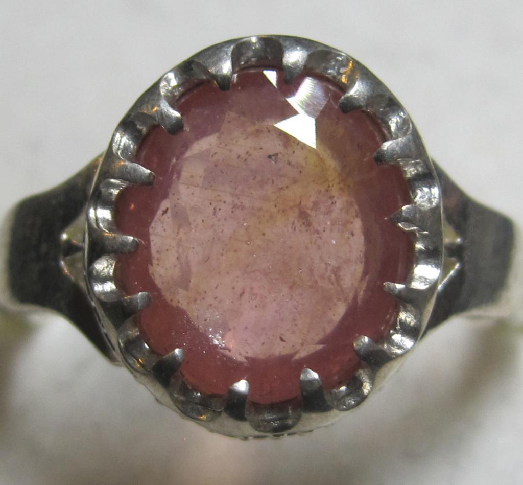 Padparadscha saffier %100 natuurlijk 3,95 KRT mooi ring, Ophalen, Roze, Met edelsteen, Dame