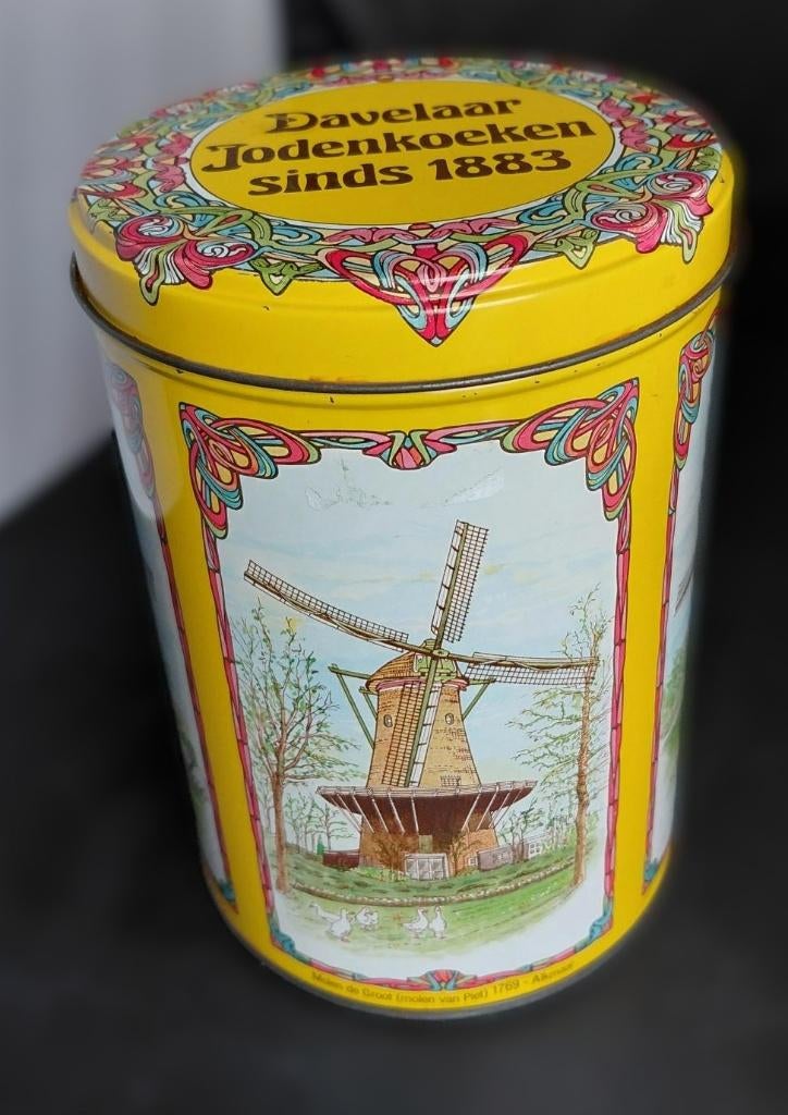 Blik Davelaar Jodenkoeken, molens, Verzamelen, Blikken, Ophalen of Verzenden, Zo goed als nieuw, Overige