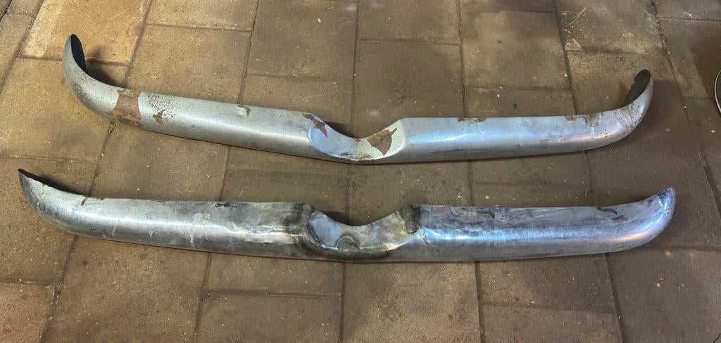 2x Lancia Aurelia B20 voorbumper RVS chroom, Ophalen, Gebruikt, Voor, Bumper