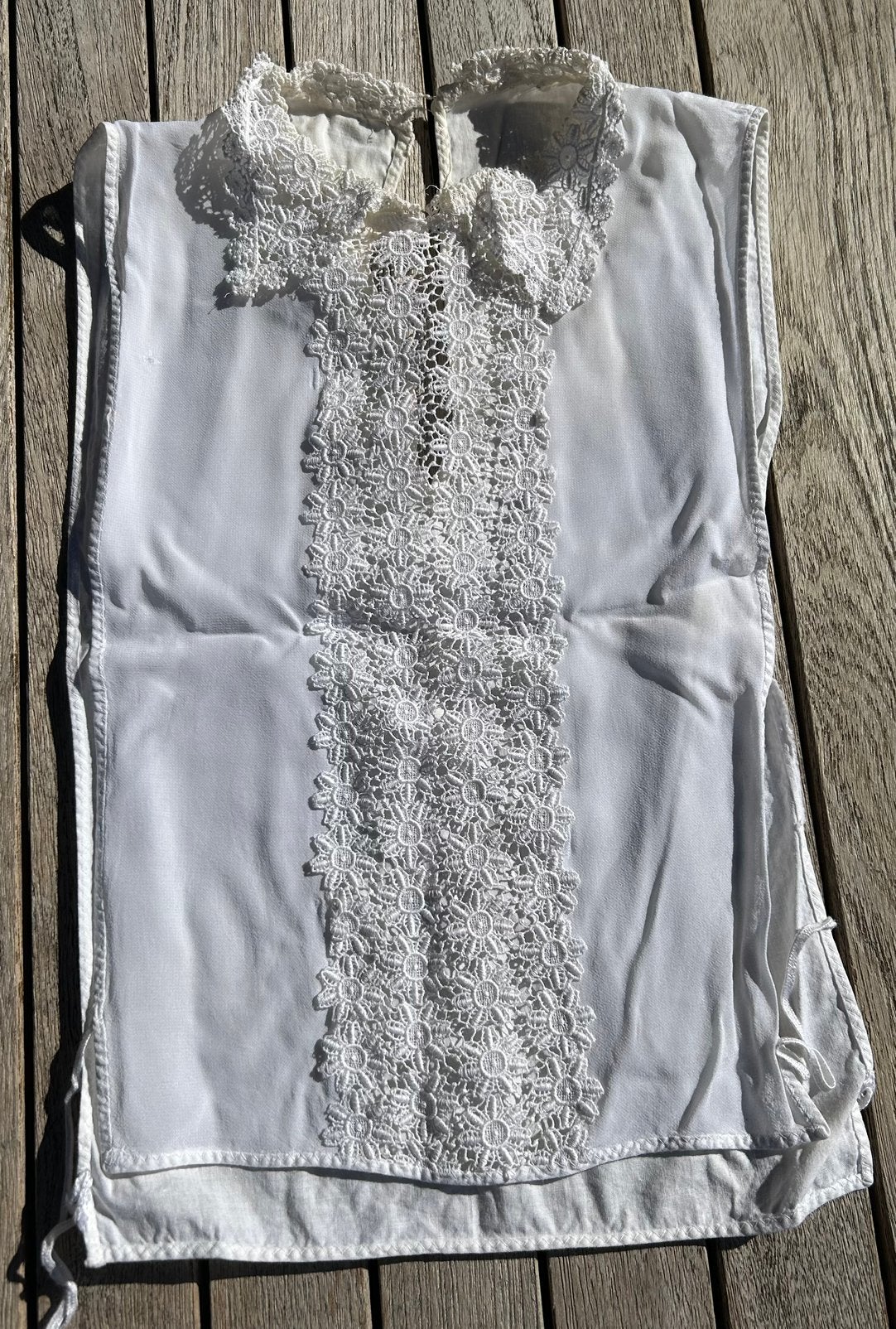 Brocante broderie kanten bef / kraagje jaren 50 - 60, Ophalen of Verzenden