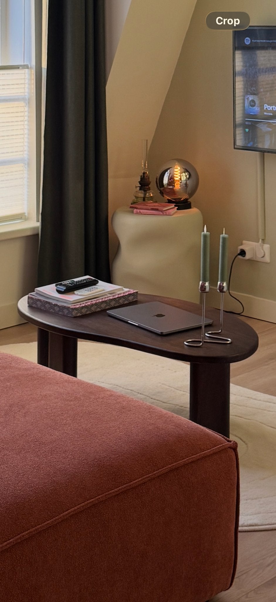H&M Home Asymmetrische Salontafel - Mangohout, Ophalen, Zo goed als nieuw, Overige vormen, Overige houtsoorten