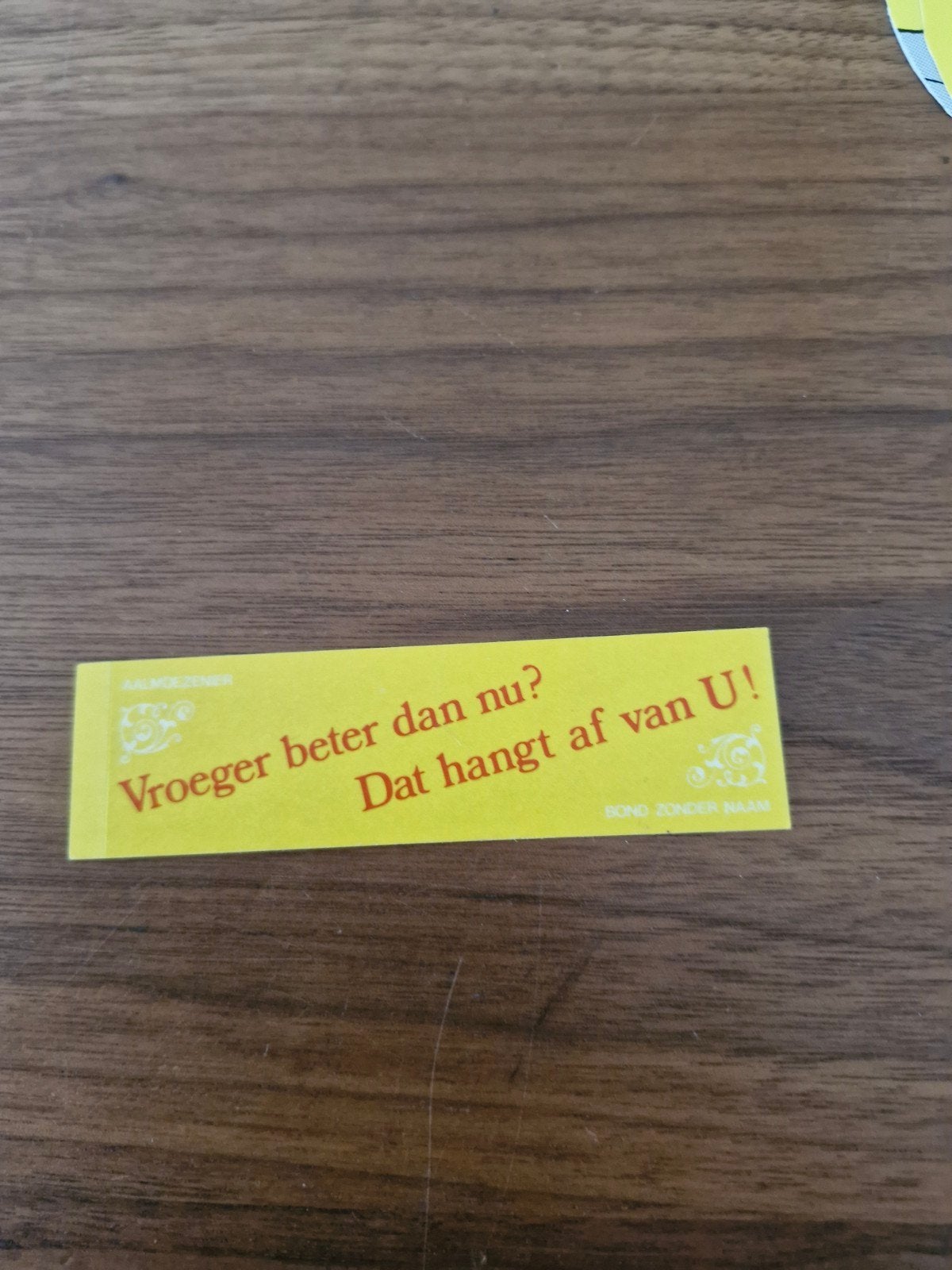 9658 sticker: Vroeger beter dan nu? Dat hangt af van U!, Ophalen of Verzenden, Nieuw, Overige typen