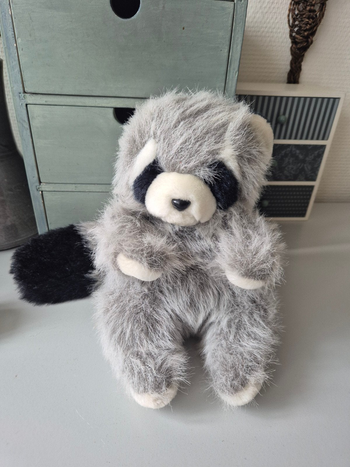 Schattige wasbeer knuffel van Merison Retail, Overige merken, Overige karakters, Overige typen, Grijs