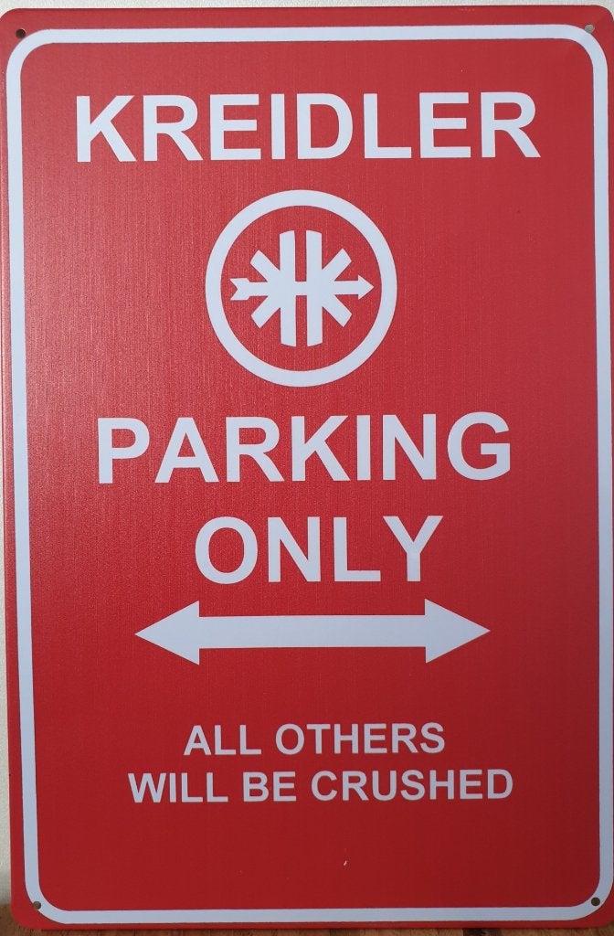 Kreidler parking only reclamebord van metaal wandbord deco, Ophalen of Verzenden, Nieuw, Auto's