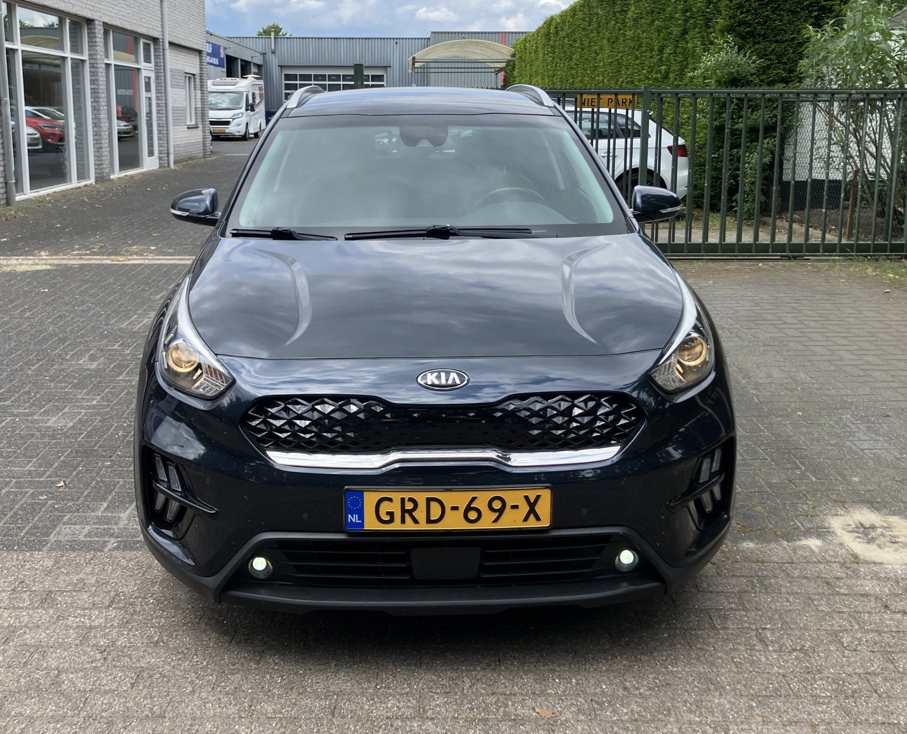 Kia Niro 1.6 GDi PHEV DynamicLine Navi Camera Carplay Stoelv, Gebruikt, Euro 6, Blauw, Leder en Stof