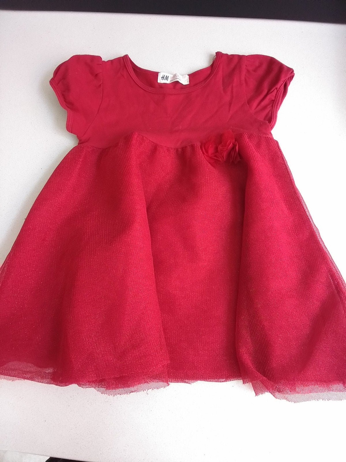 Rood jurkje H&M maat 74, Kinderen en Baby's, Babykleding | Maat 74, Ophalen of Verzenden, H&M, Meisje, Jurkje of Rokje