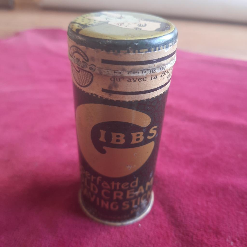 Scheren: Ongebruikt Vintage Blikje Gibbs Scheerzeep, Verzenden