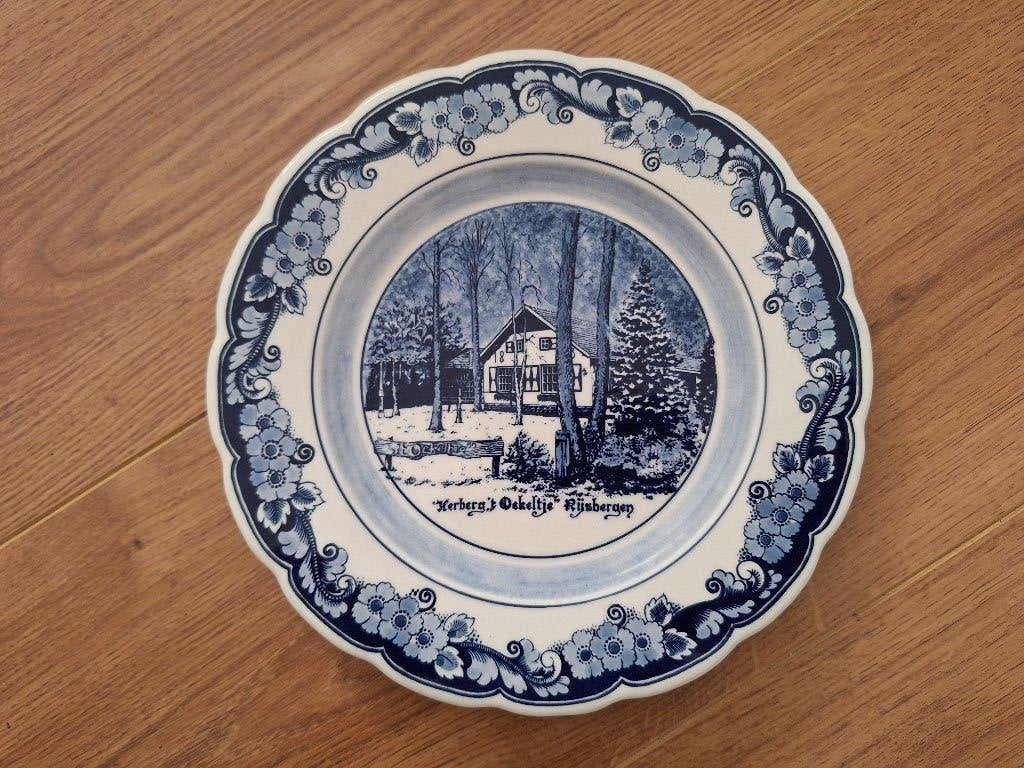 Delfs blauw bord Rijsbergen, Ophalen of Verzenden