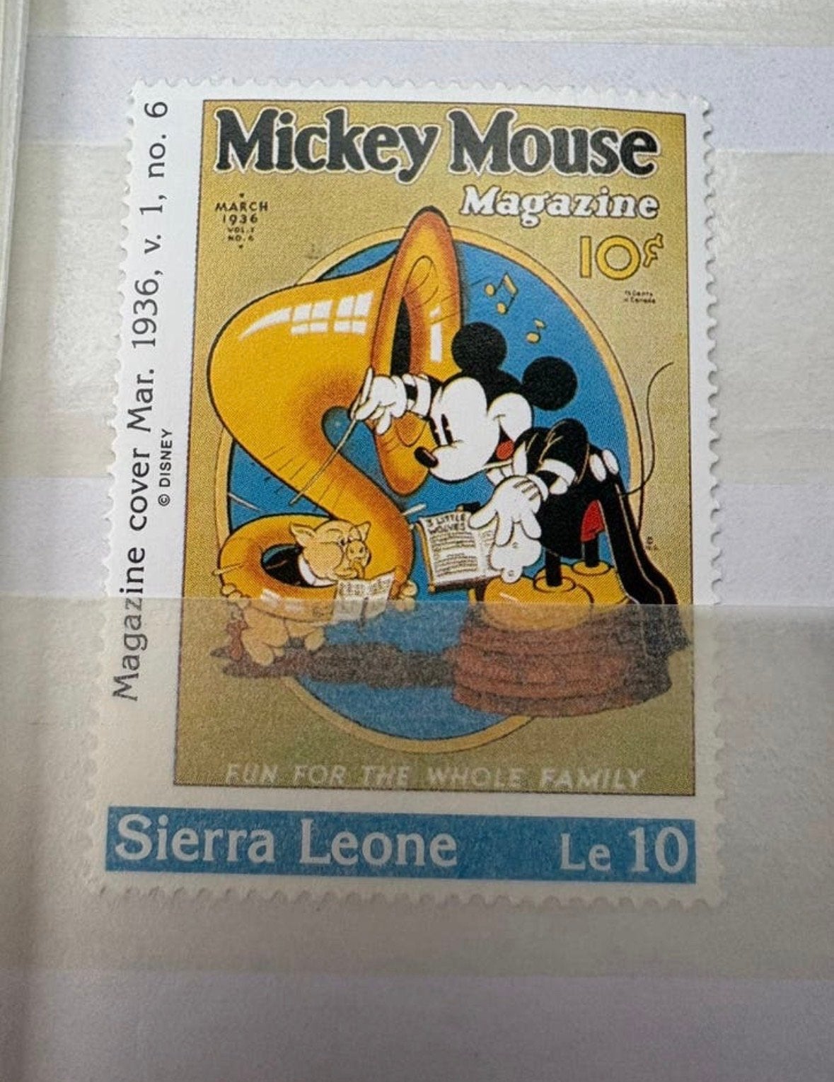 Mickey Mouse Magazine cover postzegel Sierra Leone, Ophalen of Verzenden, Onbeschreven, Rest van de wereld