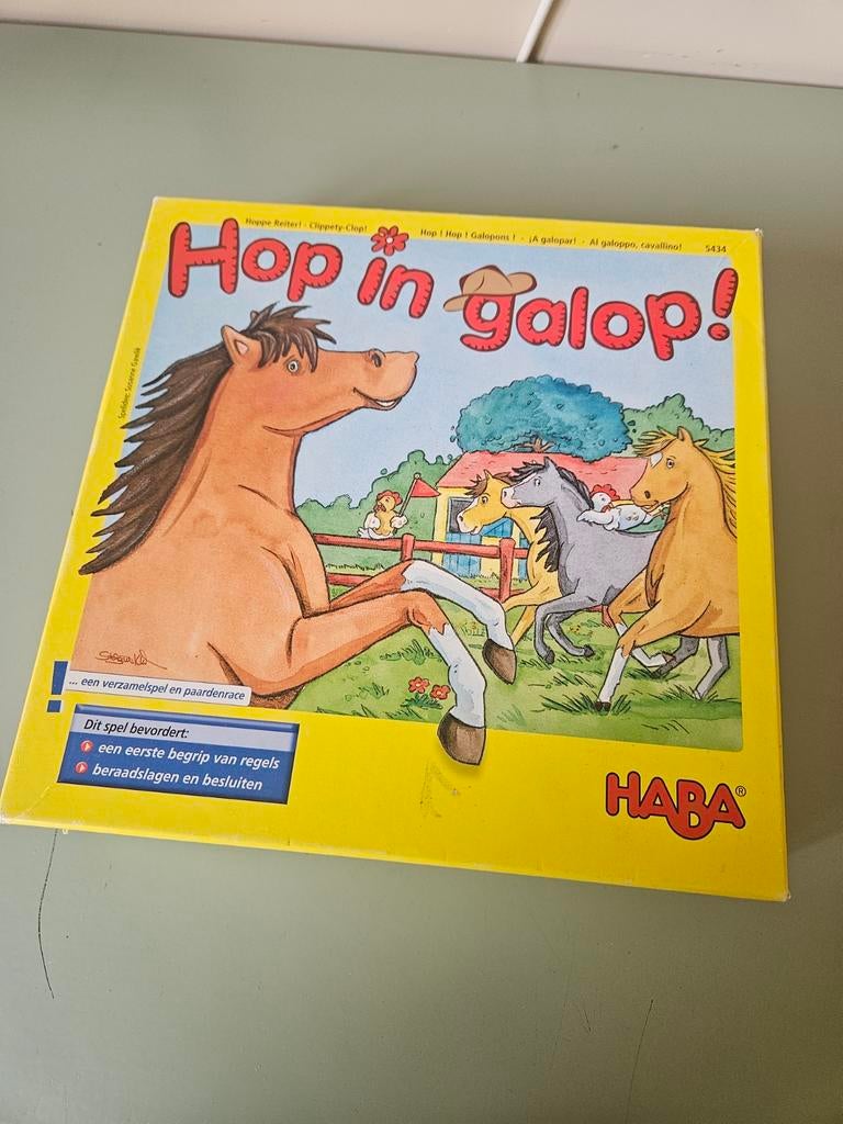 HABA Hop in Galop! Paardenspel voor kinderen, Drie of vier spelers, Ophalen of Verzenden, Zo goed als nieuw, HABA