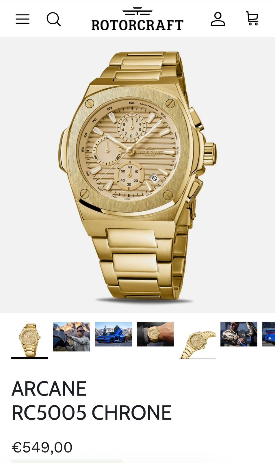 Rotorcraft horloge, Staal, Polshorloge, Nieuw, Ophalen