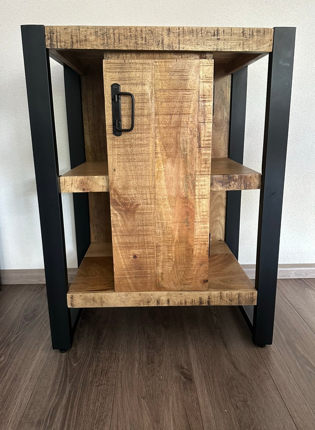 Badkamermeubel/kastje Bas mangohout met metalen frame, Ophalen, Overige typen, 50 tot 100 cm, Zo goed als nieuw