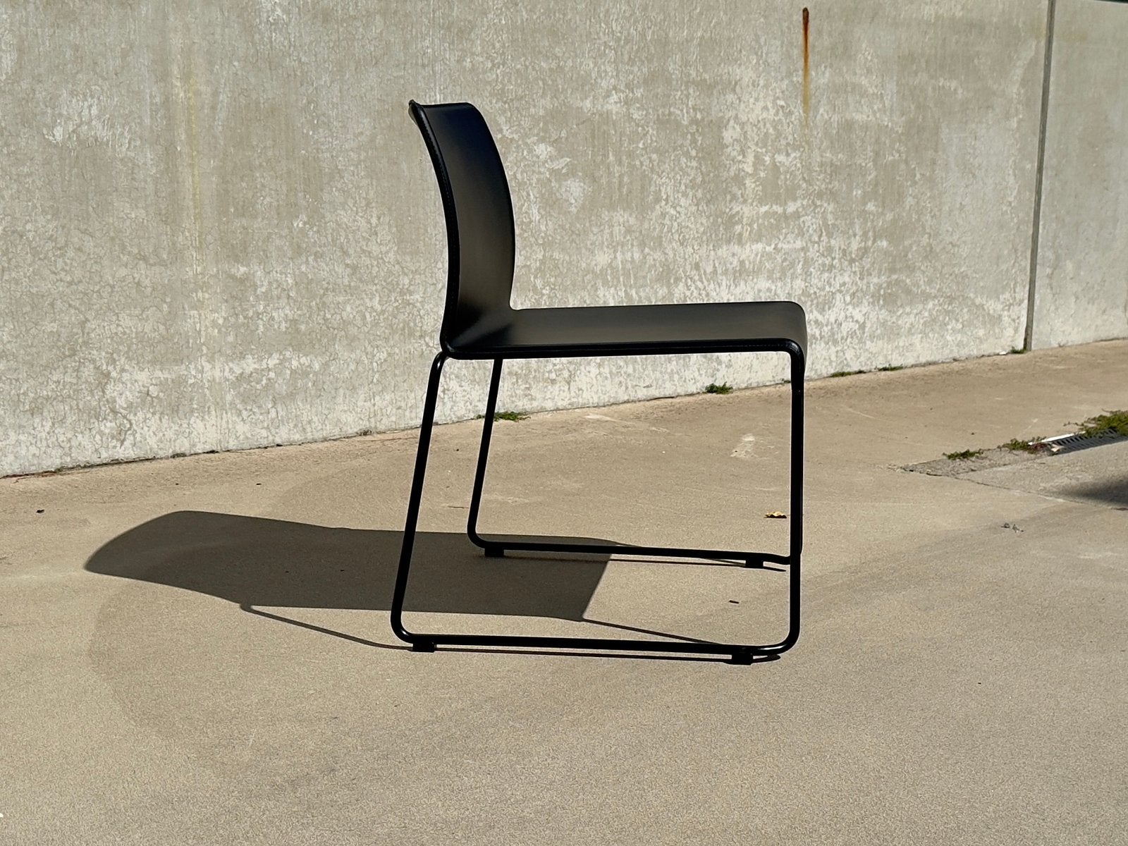 Matteo Grassi design tuigleren stoel | als nieuw, Zwart, Leer, Ophalen of Verzenden, Zo goed als nieuw