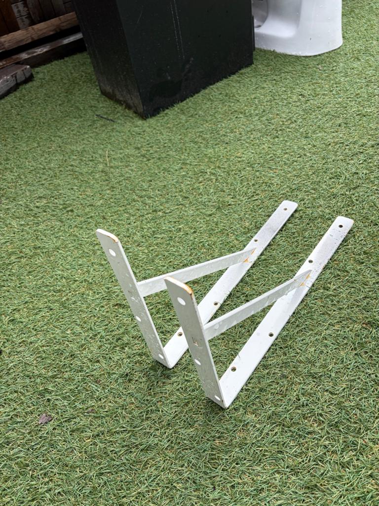 Set van 2 witte plankdragers, Ophalen of Verzenden, Gebruikt