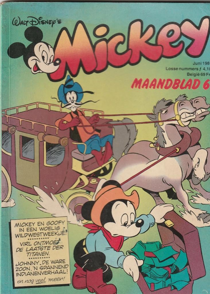 Mickey maandblad juni 1981 maandblad 6, Boeken, Eén stripboek, Ophalen of Verzenden, Gelezen
