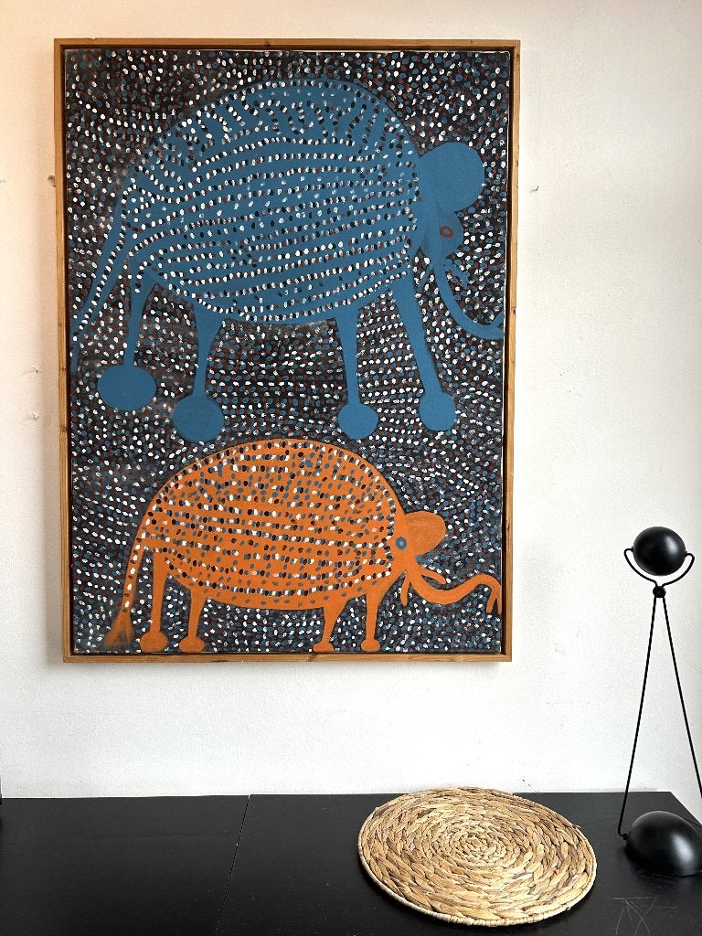 Schilderij olifanten stippels, Ophalen