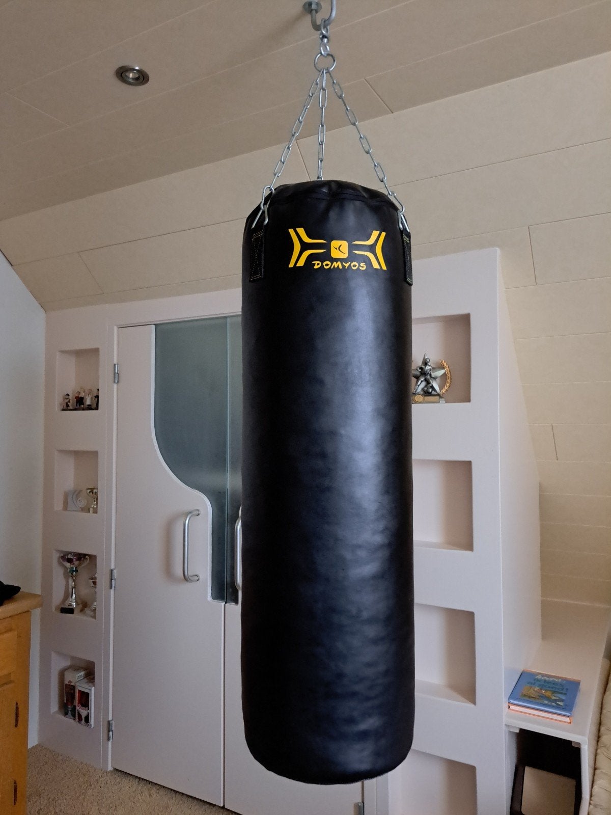 Bokszak en bokshandschoenen Domyos, Sport en Fitness, Vechtsporten en Zelfverdediging, Ophalen, Zo goed als nieuw, Overige, Vechtsportmateriaal