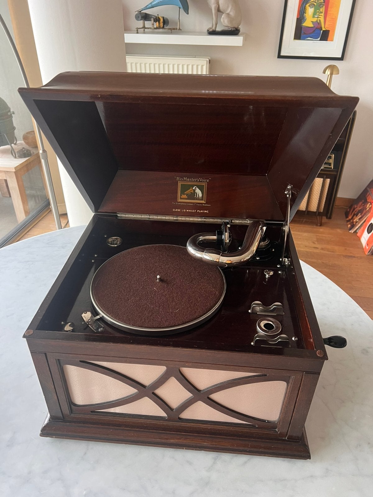 HMV MODEL 104 grammofoon his masters voice NIEUWSTAAT, Ophalen of Verzenden