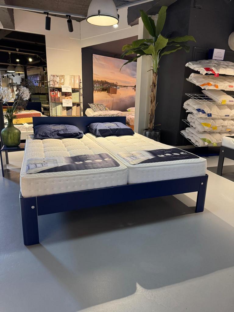 Auping Auronde 180x200 + Pullman Royal matrassen! KOOPJE!, Huis en Inrichting, Verstelbaar, Blauw, Ophalen of Verzenden, 180 cm