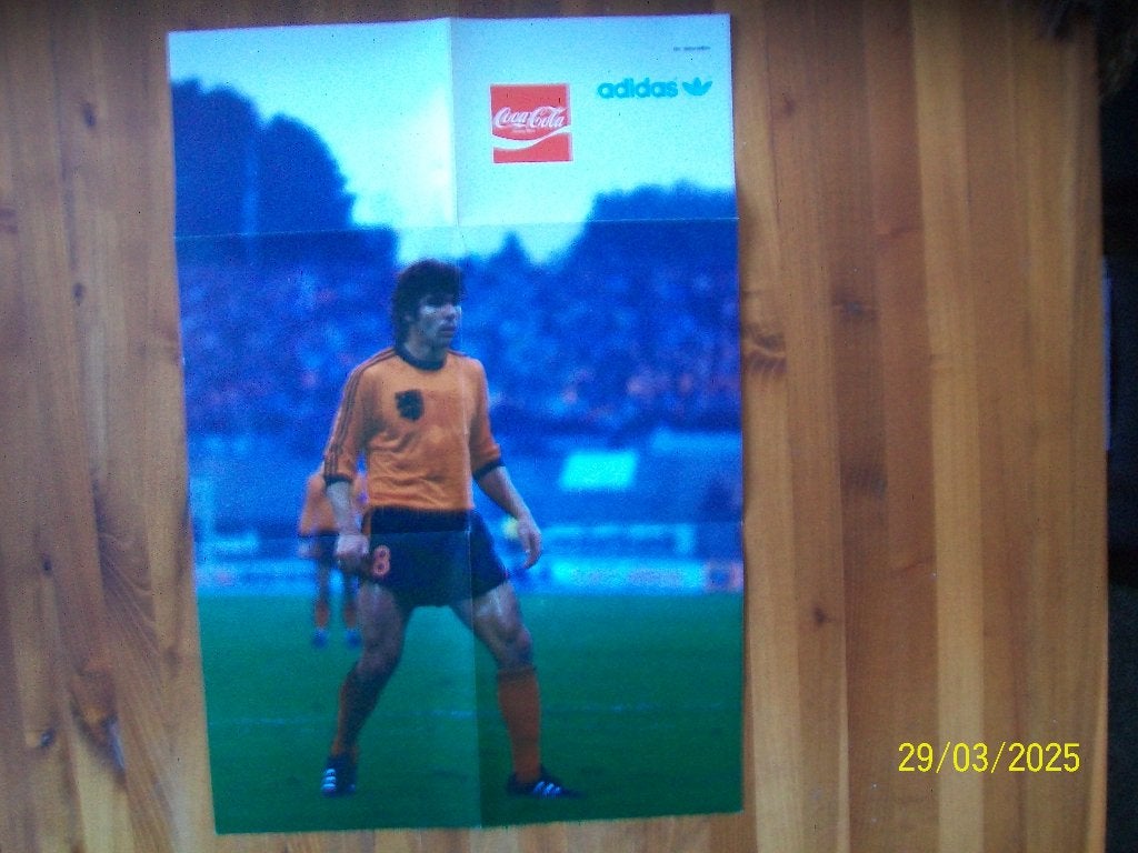 Poster Wim van Hanegem - Oranje, Verzenden, Zo goed als nieuw, Feyenoord, Poster, Plaatje of Sticker