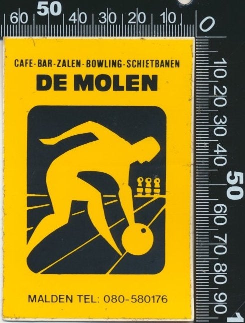Sticker: De Molen - Malden, Ophalen of Verzenden, Zo goed als nieuw, Bedrijf of Vereniging