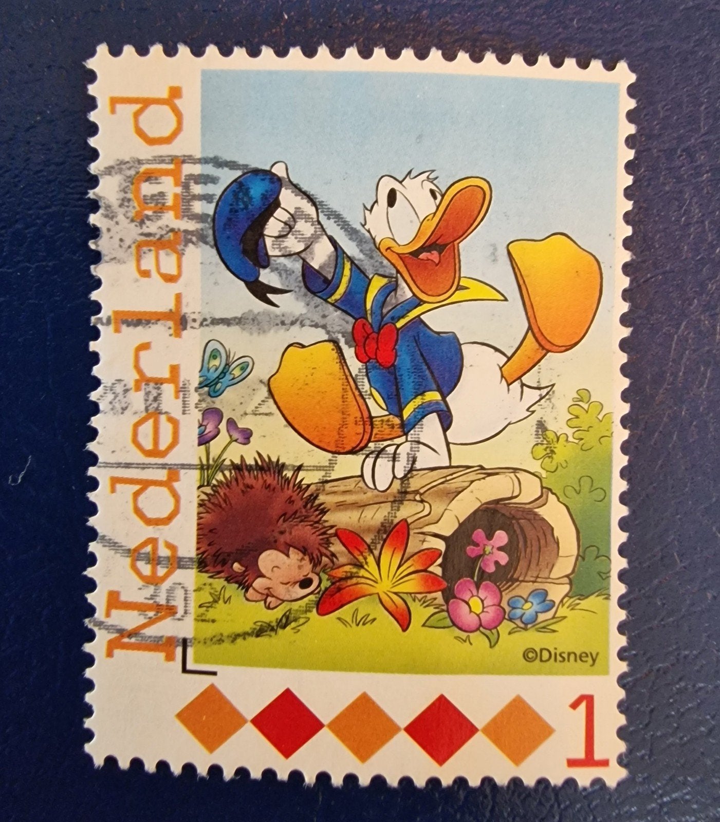 Donald Duck postzegel Nederland gestempeld, Postzegels en Munten, Postzegels | Nederland, Ophalen of Verzenden, Na 1940, Gestempeld