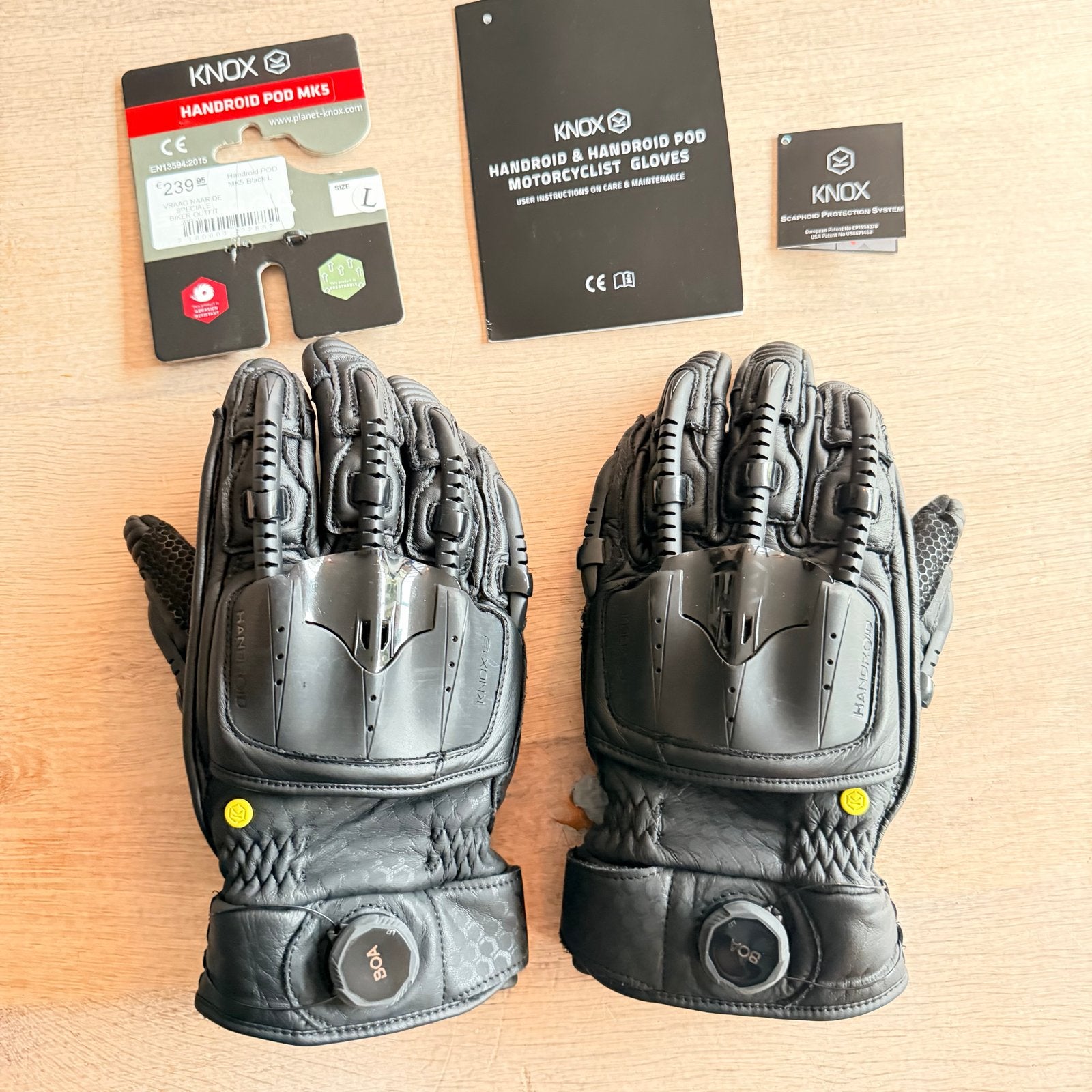 Knox Handroid POD MK5 Motorhandschoenen Maat L Zwart, Ophalen of Verzenden, Nieuw met kaartje, Heren, Handschoenen
