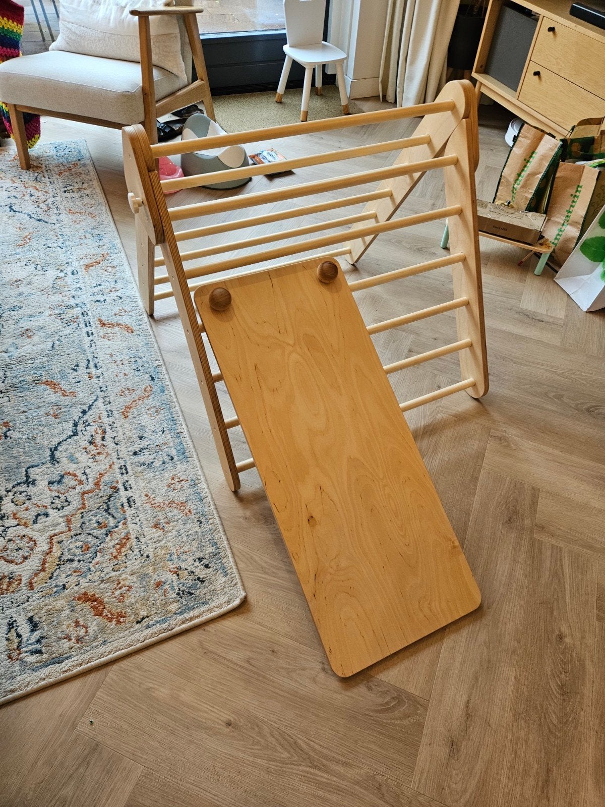 Houten Klimrek met Glijbaan, Ophalen, Zo goed als nieuw