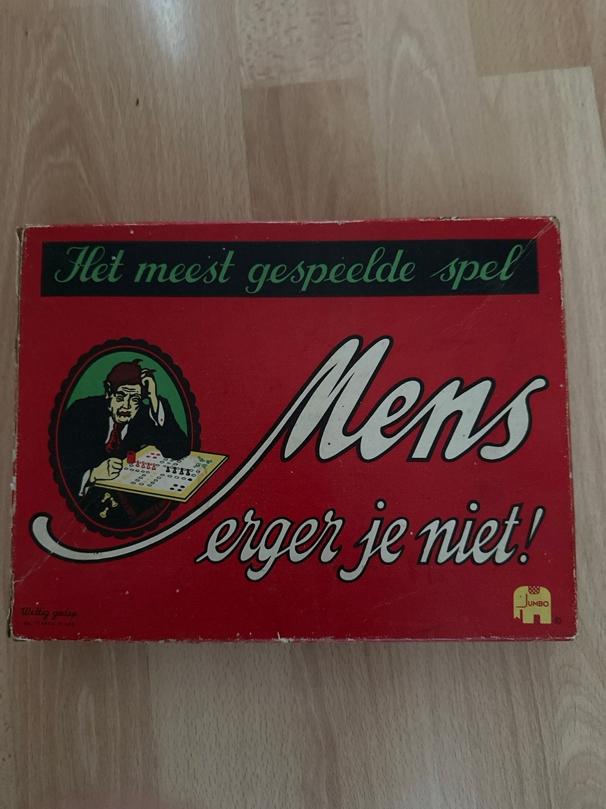 Vintage Mens Erger Je Niet! bordspel Jumbo, Drie of vier spelers, Ophalen of Verzenden, Gebruikt