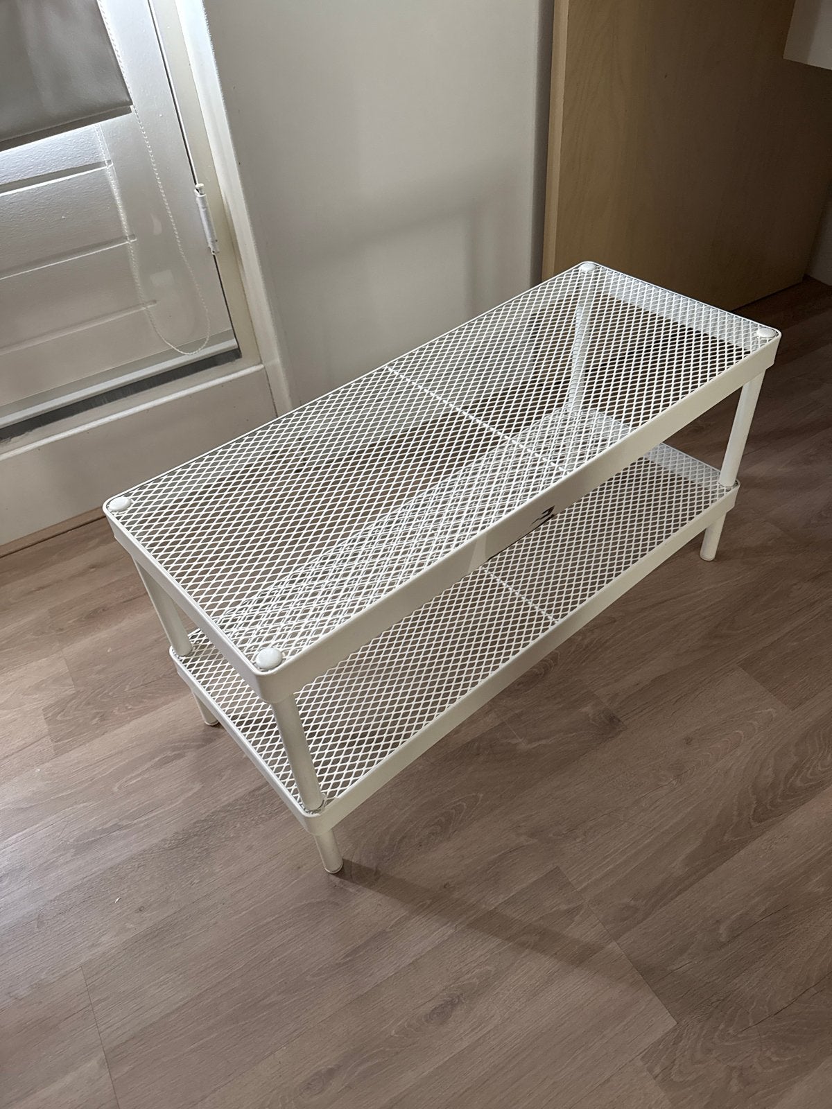Ikea schoenenrek, wit metaal, 2 lagen, Ophalen, Gebruikt