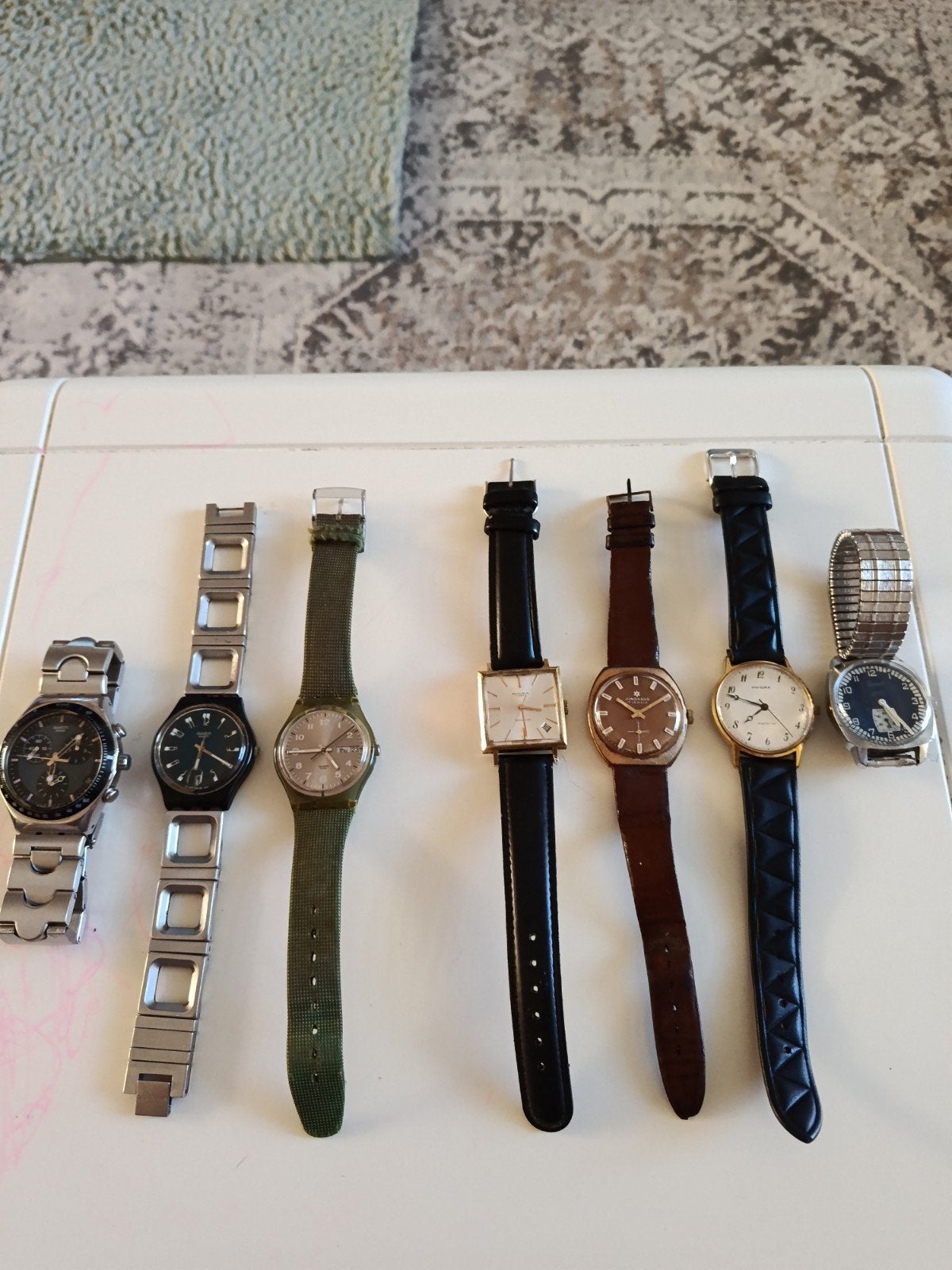 7 Horloges: 4 Vintage Automatisch & 3 Swatch Quartz, Ophalen of Verzenden, Overige materialen, Overige merken, 1960 of later