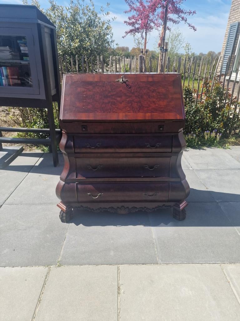 Mahoniehouten secretaire met lades, Ophalen