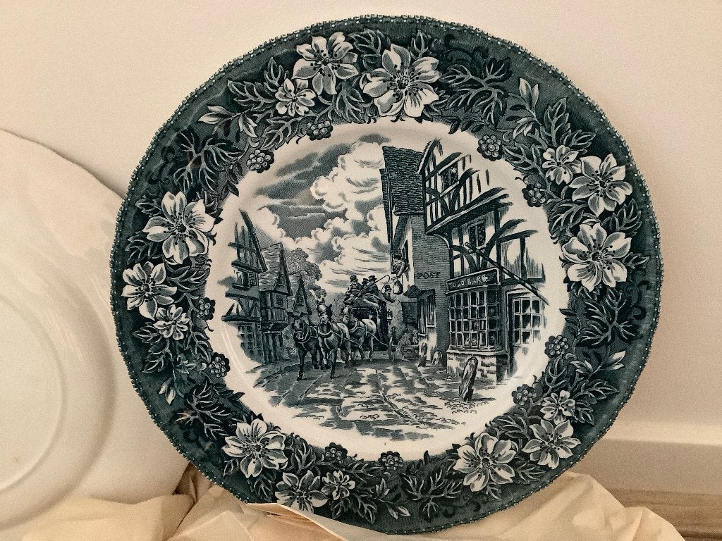Antiek Royal Tudor Ware bord - Coaching Taverns 1828, Ophalen of Verzenden, Huis en Inrichting