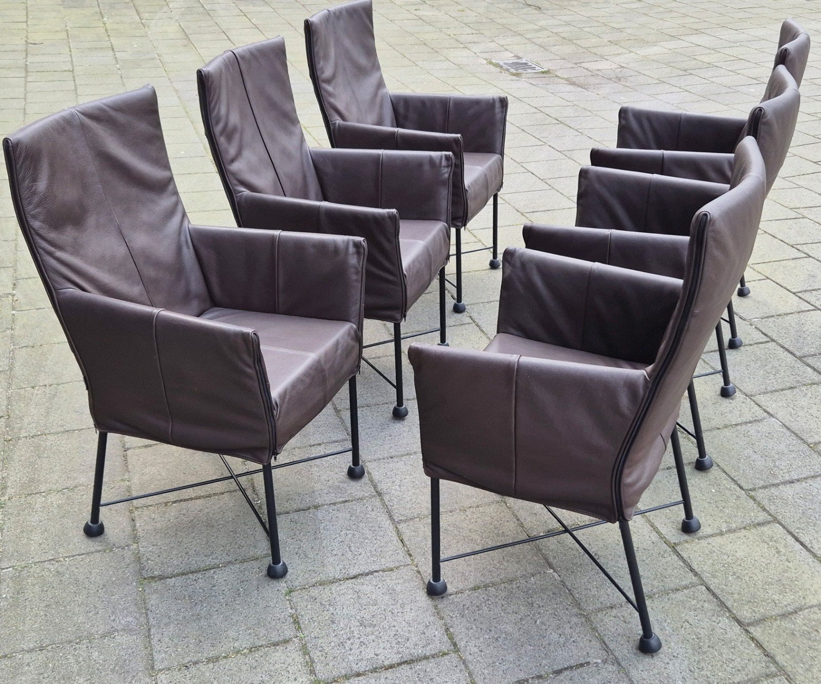6 Prachtige Montis Chaplin Design stoelen Zgan vrpr.€1900,-, Ophalen, Bruin, Zo goed als nieuw, Montis Chaplin Charly rolf benz metaform