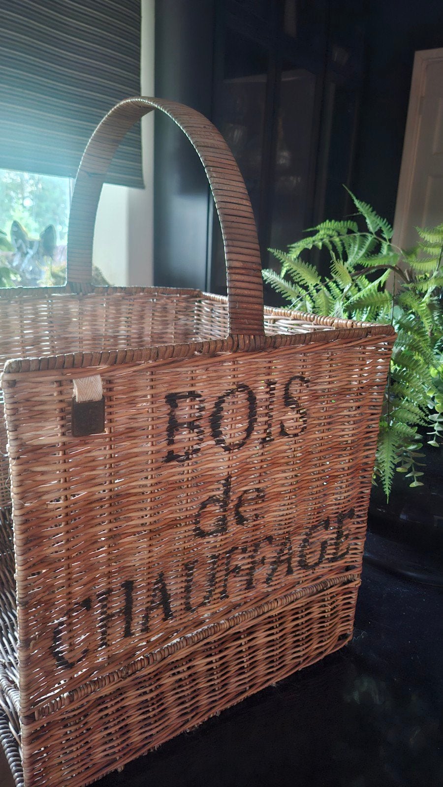 Grote rotan houtmand – Riviera Maison, Met handvatten, Mand, Ophalen of Verzenden, Zo goed als nieuw